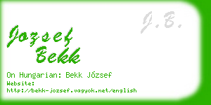 jozsef bekk business card